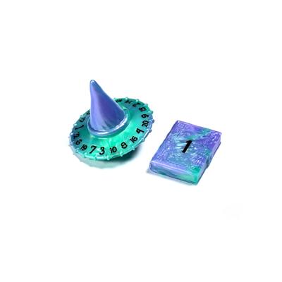 PolyHero Wizard D20 Wizard Hat and D2 Spellbook in Aether Mist