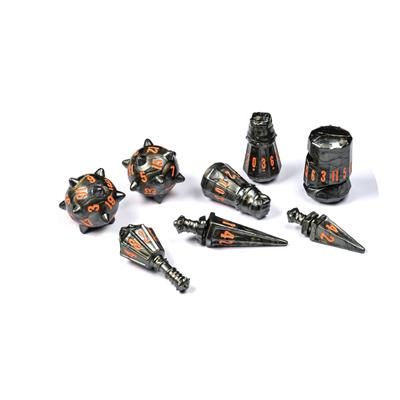 PolyHero Warrior 8 Dice Set Steel Grey