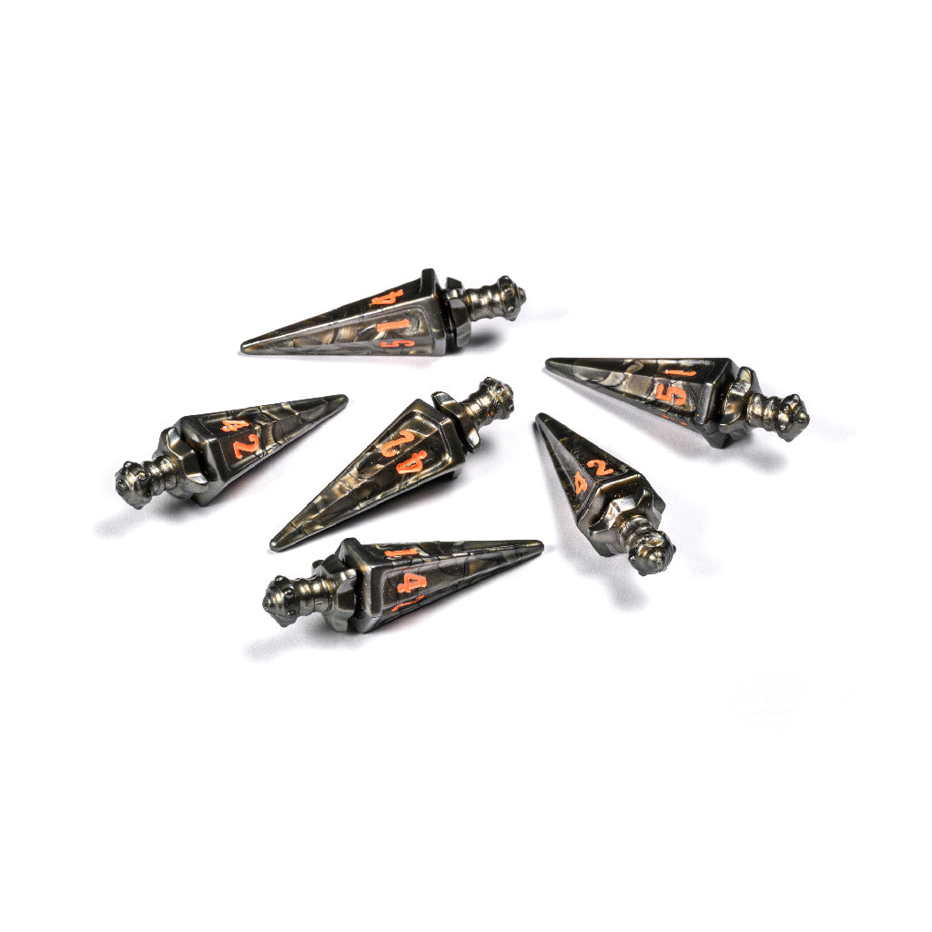 PolyHero Warriors 6D6 Swords Steel Grey