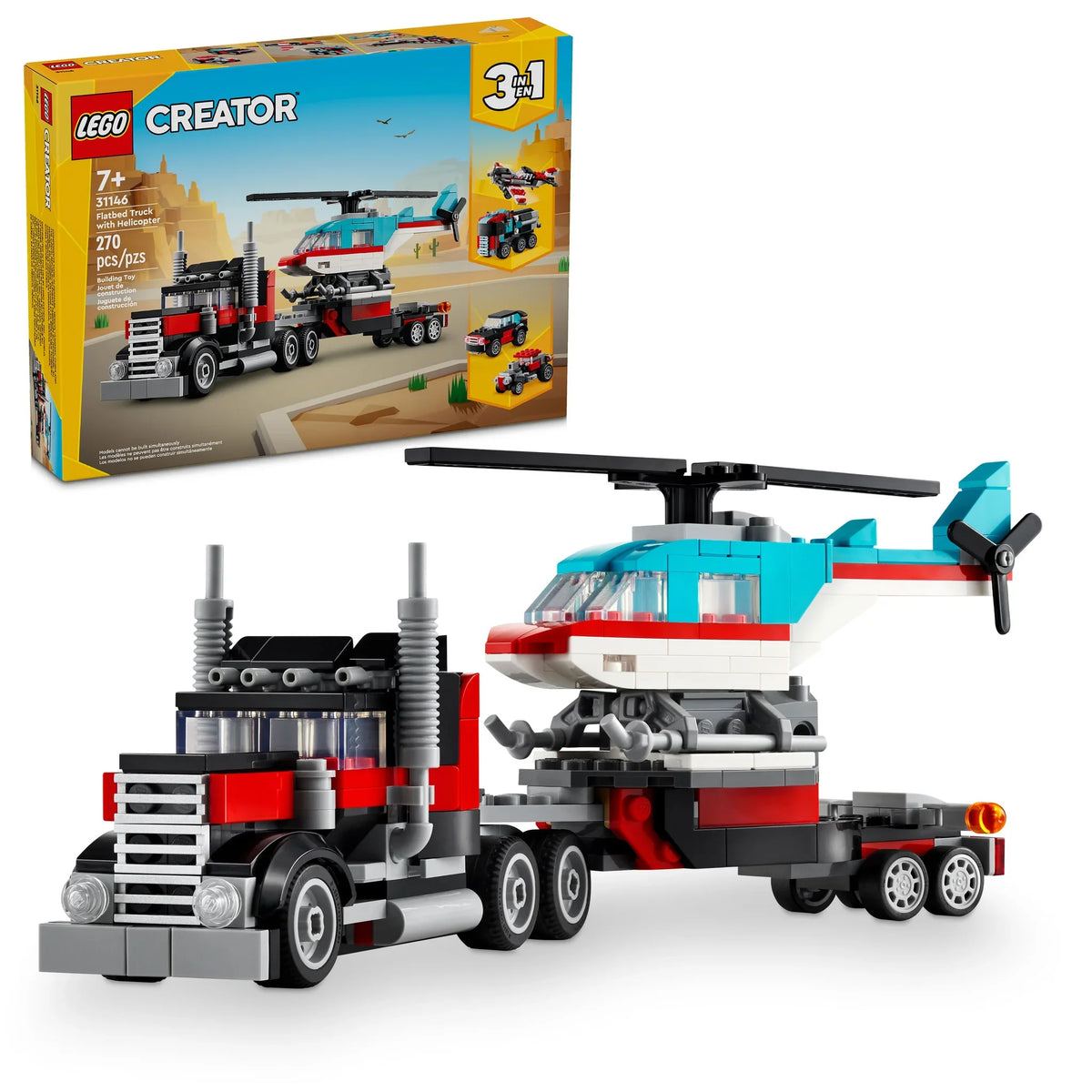 LEGO® Flatbed Truck with Helicopter