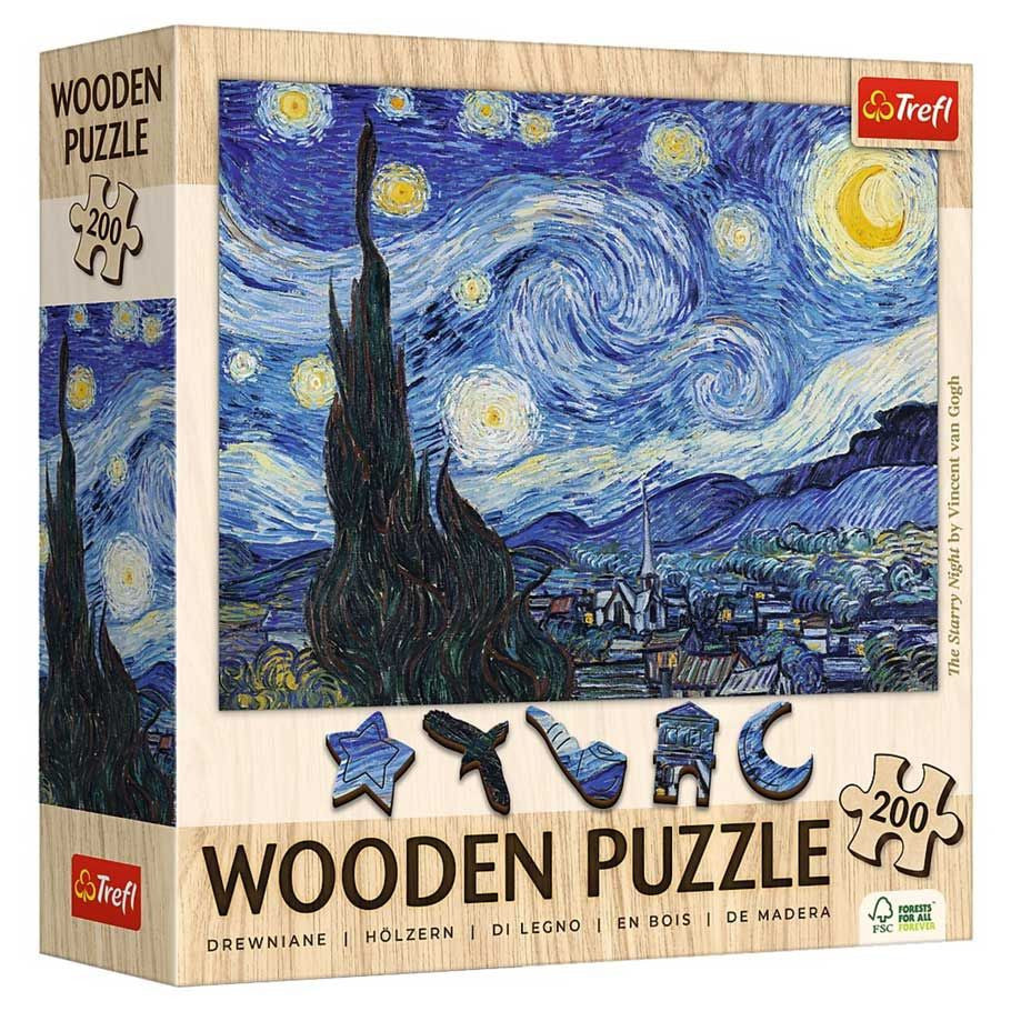 Vincent Van Gogh The Starry Night 200 Piece Wood Puzzle