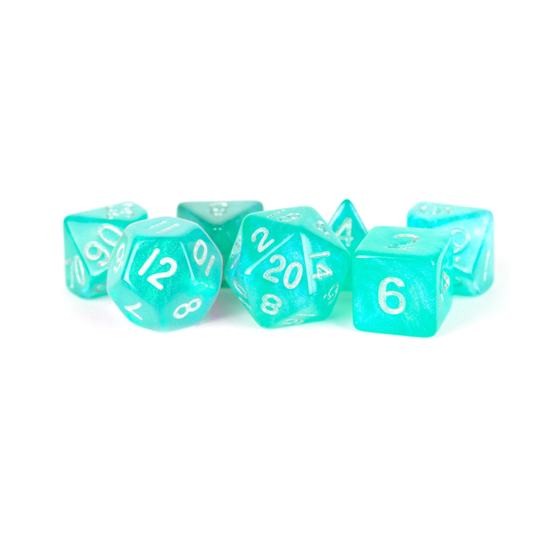 Stardust Acrylic Polyhedral Dice - Turquoise