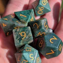 African Jade - 7pc gemstone dice set