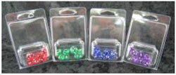 7ct Set Translucent Mini-Polyhedral Green/White Dice