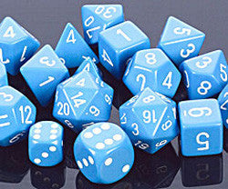 7 Die Set - Light Blue With White - Boardlandia