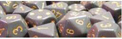 D6 -- 16Mm Opaque Dice, Dark Grey/Copper, 12Ct - Boardlandia