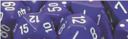 D6 -- 12Mm Opaque Dice, Purple/White, 36Ct - Boardlandia