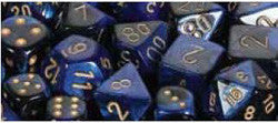 7 Die Set - Gemini Black-Blue With Gold - Boardlandia