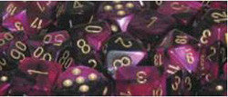 D6 -- 16Mm Gemini Dice, Black-Purple/Gold; 12Ct - Boardlandia