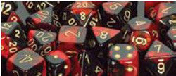 D6 -- 12Mm Gemini Dice, Black-Red/Red; 36Ct - Boardlandia