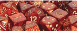 7 Die Set - Scarab Scarlet With Gold - Boardlandia