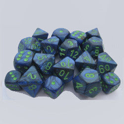 7 Die Set - Lustrous Dark Blue With Green - Boardlandia