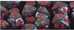D6 -- 16Mm Velvet Dice, Black/Red, 12Ct - Boardlandia