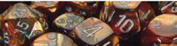 D6 -- 16Mm Lustrous Dice, Gold/Silver, 12 Ct - Boardlandia