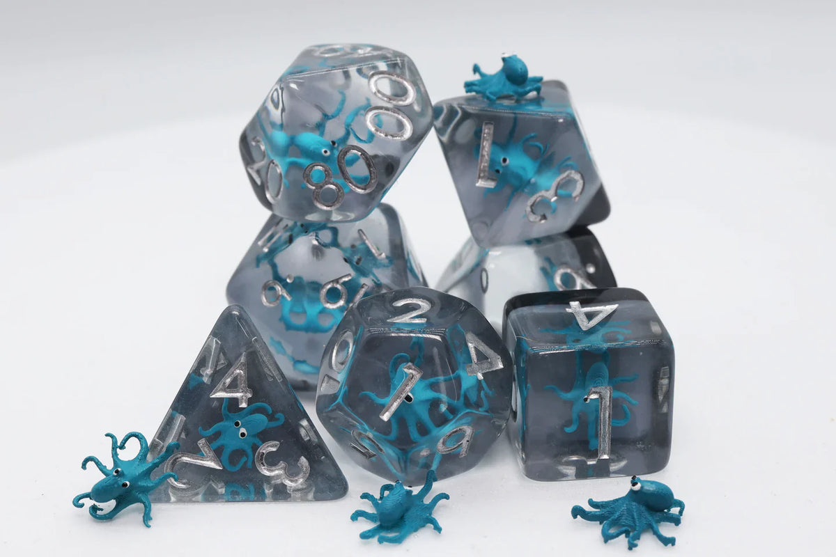 RPG Dice Set - Teal Octopus