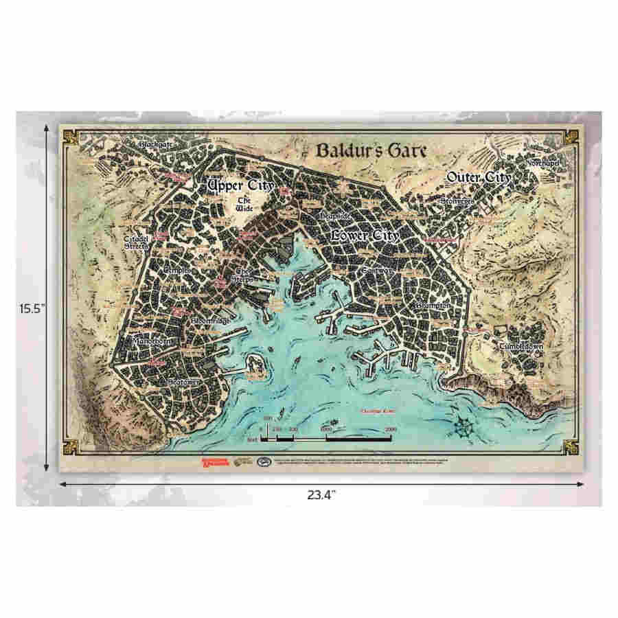 Dungeons and Dragons: Baldur's Gate - Descent into Avernus - Baldur's Gate Vinyl Map (23 x 17)