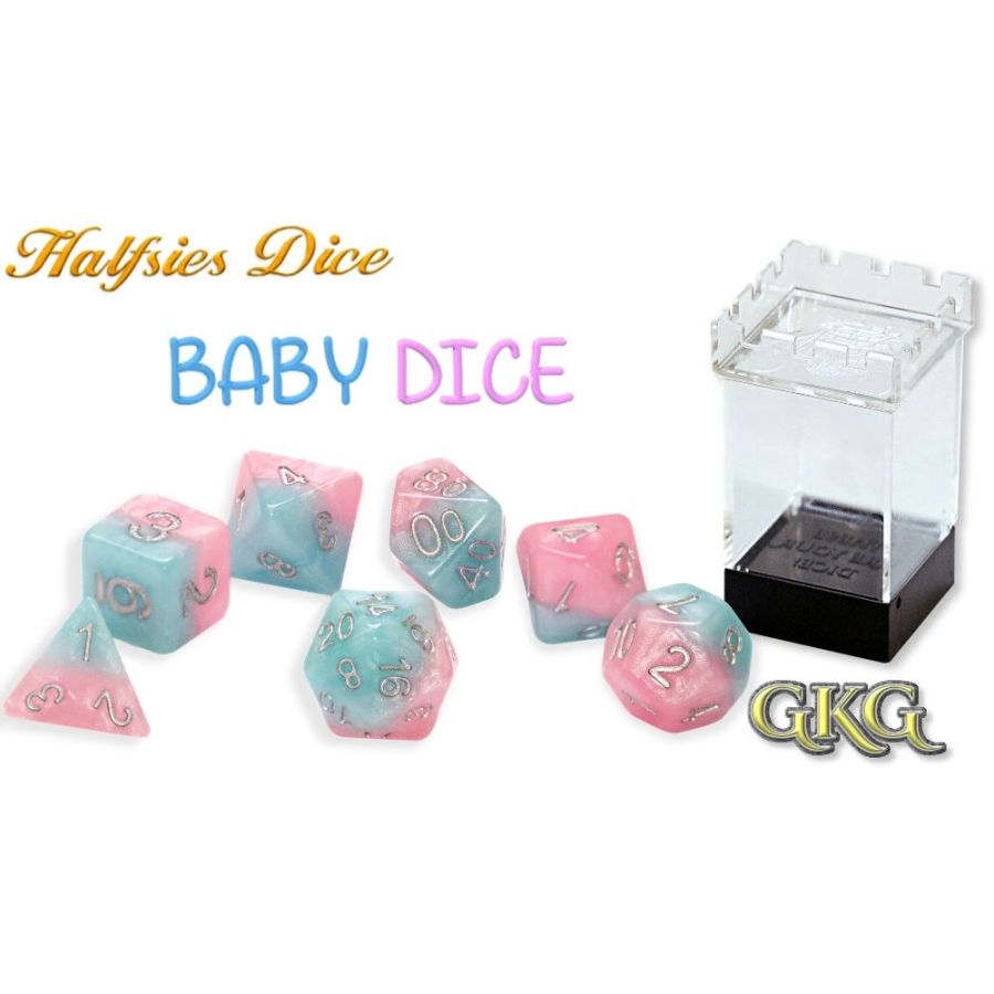 Halfsies Dice: Baby - 7 Dice Polyhedral Set