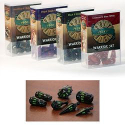 Polyhero Dice: Warrior Set - Black With Goblin Green - Boardlandia