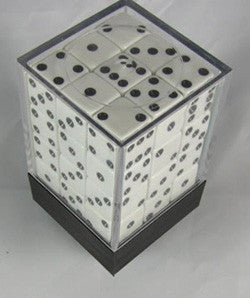 Square Cornered Dice D6 12Mm White/Black - Boardlandia