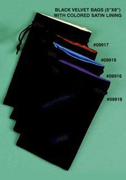 Dice Bag Large 5"X8" Velvet Black And Gold - Boardlandia