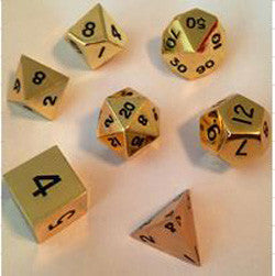 Dice Set - 7 Count 16Mm Gold Metallic - Boardlandia