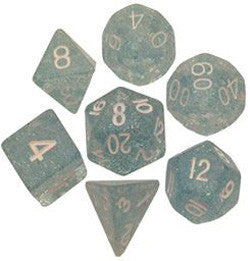 Dice Set - 7 Count 16Mm Light Blue Ethereal Glitter - Boardlandia