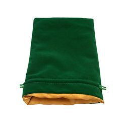 6"X8" GREEN VELVET DICE BAG WITH GOLD SATIN LINING