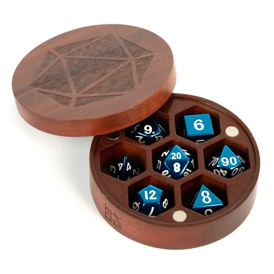 Premium Wood Hexagon Dice Case: Purple Heart