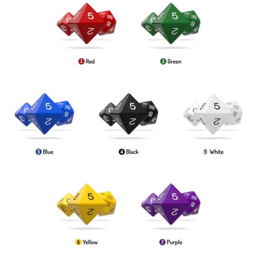 Oakie Doakie Dice - Polyhedral RPG Set - Solid Blue