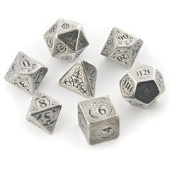 Steampunk Dice Set (7) In Metal - Boardlandia