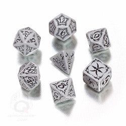 Tribal Dice Set (7) Gray And Black - Boardlandia