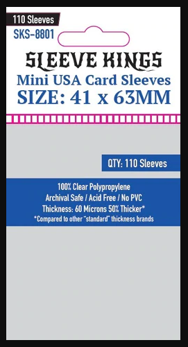 Sleeve Kings Mini USA Card Sleeves (41x63mm) - 110 Pack