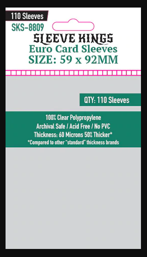 Sleeve Kings Euro Card Sleeves (59x92mm) - 110 Pack