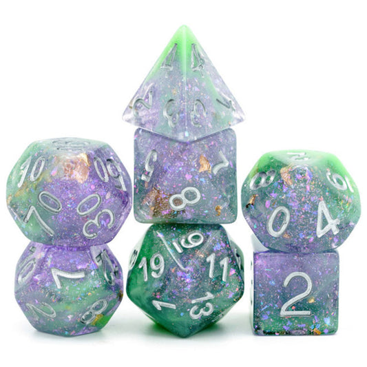 Foam Brain Rpg Dice: Purple and Green seabed treasure