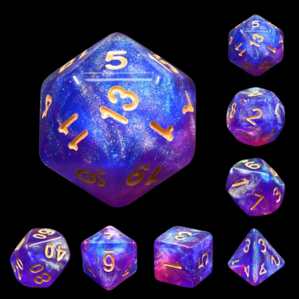 RPG Dice Set - Blue Enchantress