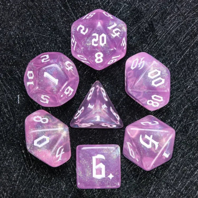 RPG Dice Set - Violet Sparkle