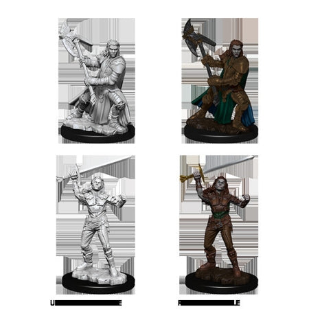 Deep Cuts Unpainted Miniatures - Half-Orc Fighter