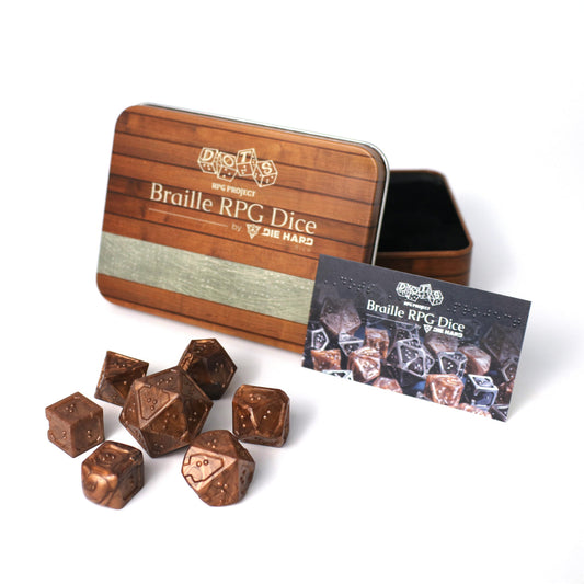 7 Piece RPG Set - DOTS Braille Acrylic - Molten Bronze