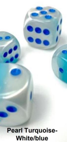 12MM 36CT D6 Block -Gemini Pearl Turqoise-White/Blue Luminary