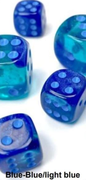 12MM 36CT D6 Block - Gemini Blue-Blue/Light Blue Luminary