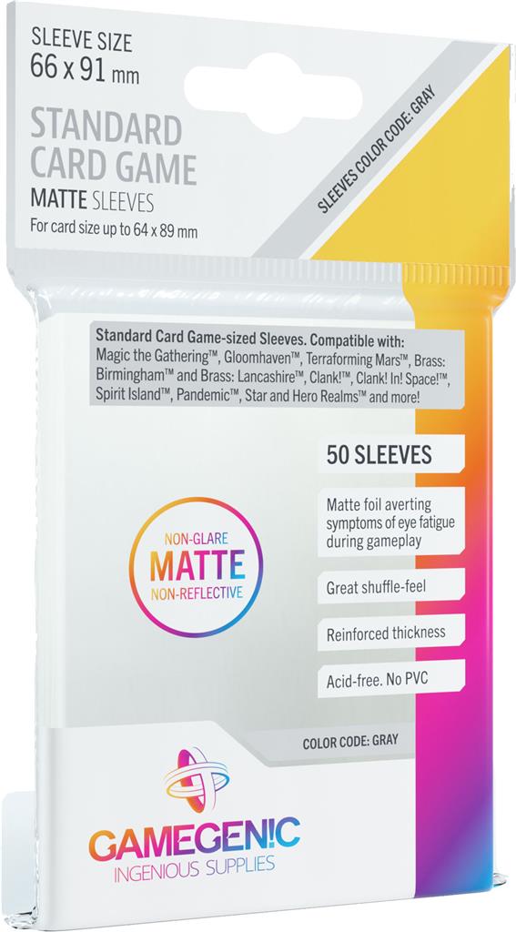 MATTE Sleeves: Standard Card Came (66 x 91 mm) - Case of 16 Packs