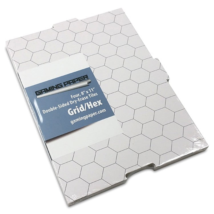 Gaming Paper: Tiles: Grid / Hex 8"x11" (4)