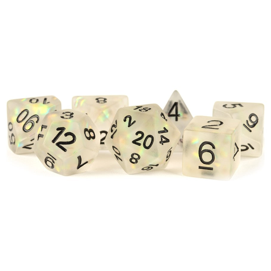 16mm Resin Poly Dice Set: Icy Opal - Clear