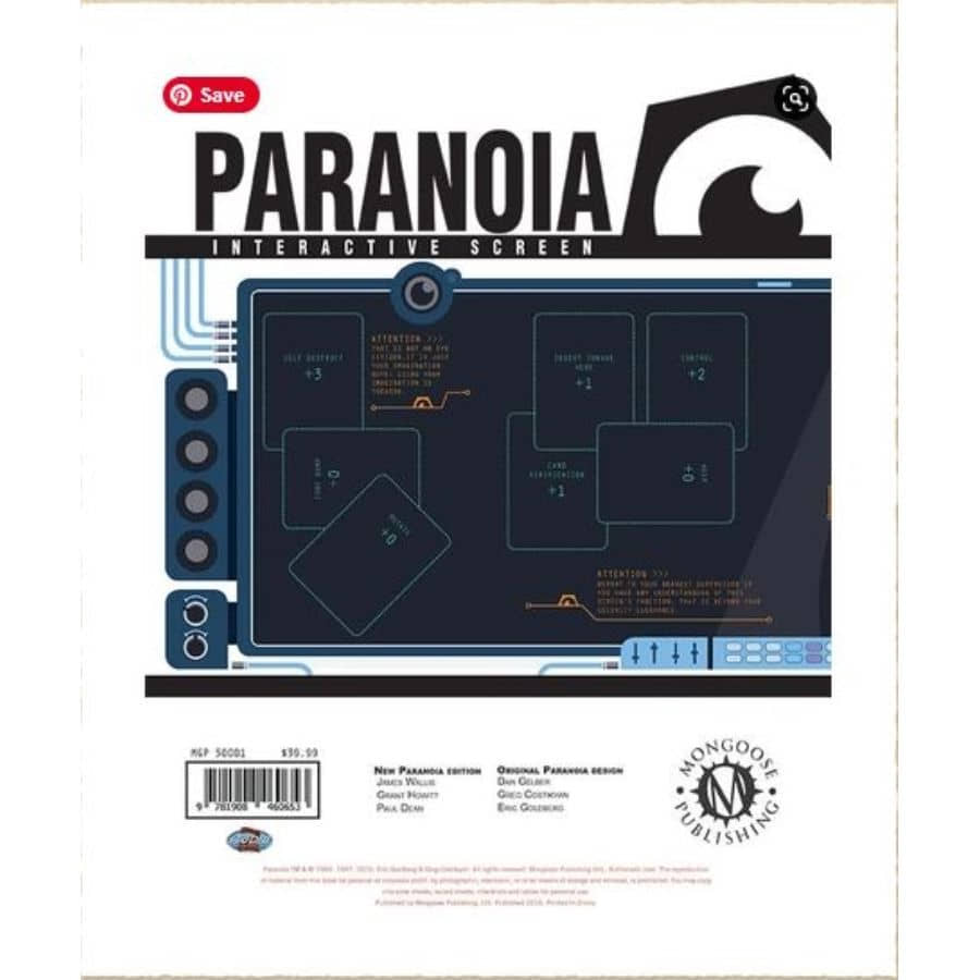 Paranoia RPG - Interactive Screen