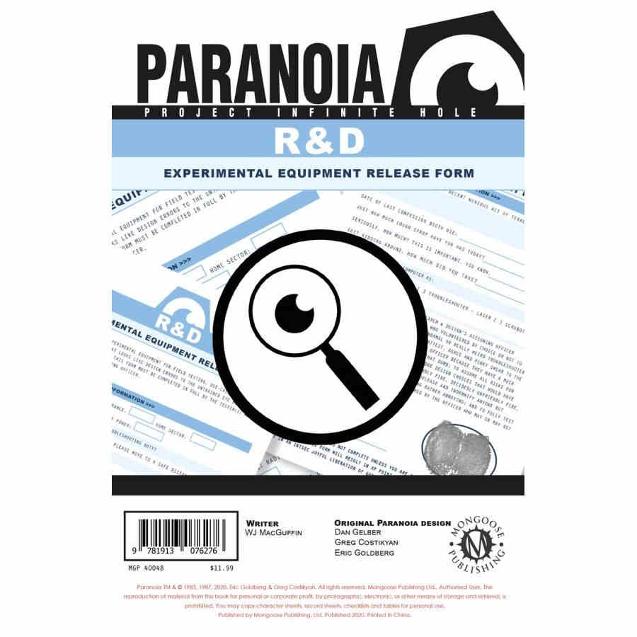 Paranoia RPG - Research and Design Experimental Equipment Release Forms