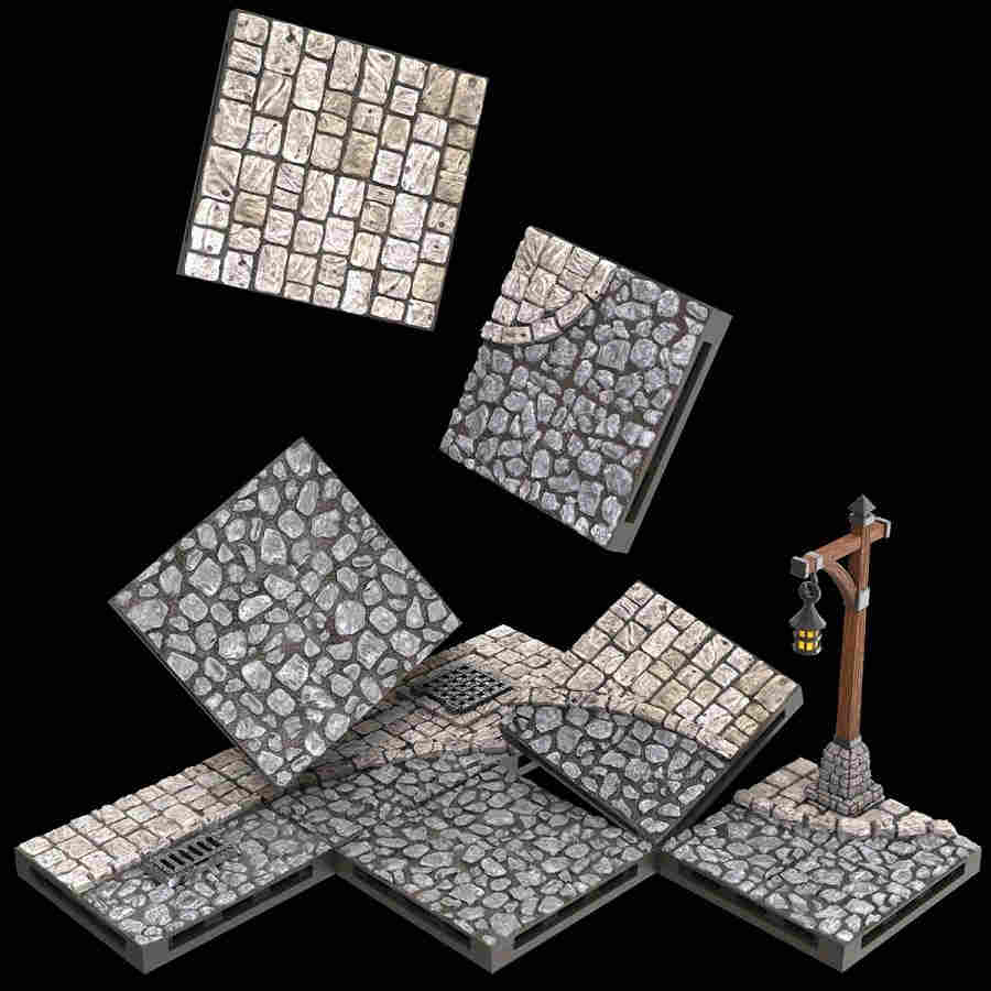 Warlock Tiles: Town and Village Tiles: Town Square Expansion