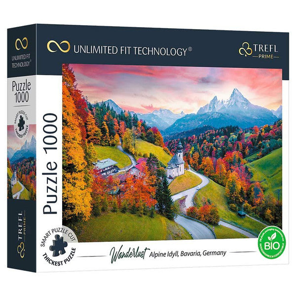 Puzzle: Wanderlust: At the Foot of Alps, Bavaria, Germany 1000 Piece (Trefl Prime)