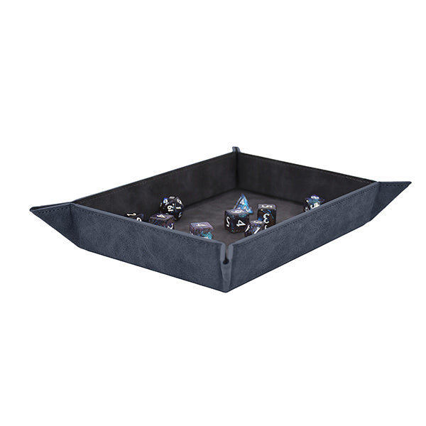 Foldable Suede Dice Rolling Tray - Sapphire