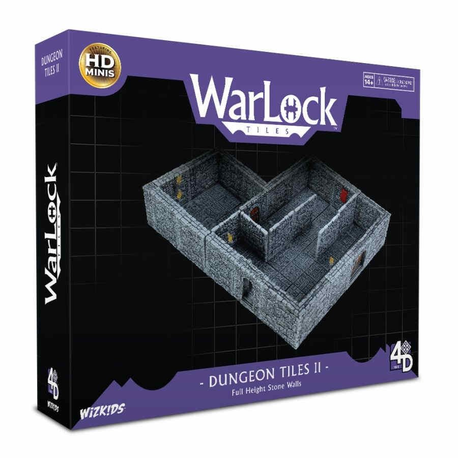 Warlock Tiles: Dungeon Tiles 2 - Full Height Stone Walls