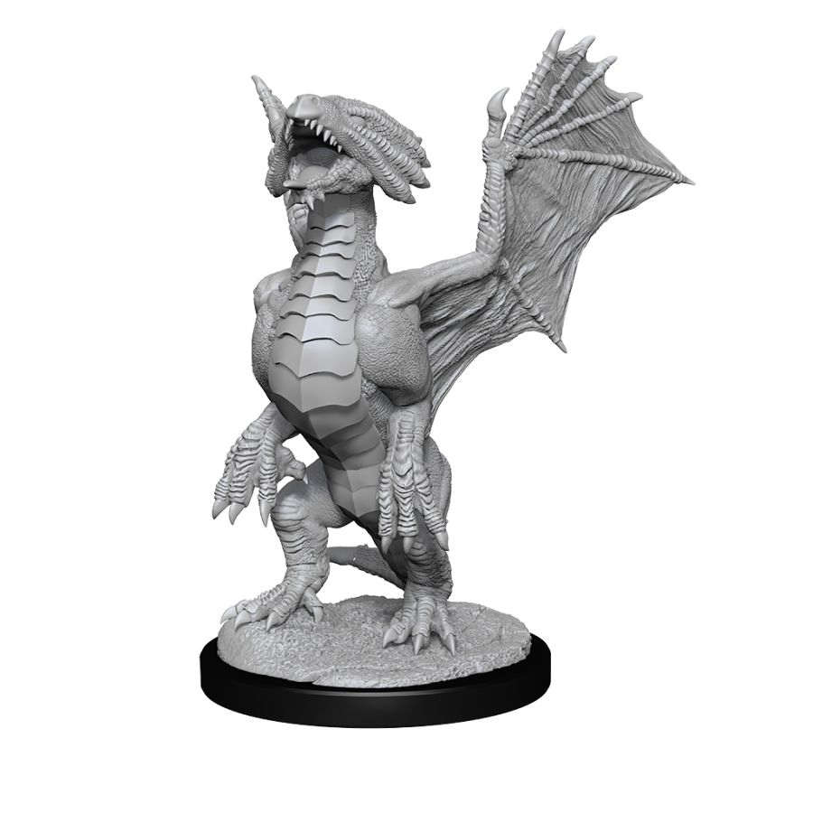 DUNGEONS AND DRAGONS NOLZUR'S MARVELOUS MINIATURES: W13 BRONZE DRAGON WYRMLING AND PILE OF SEA FOUND TREASURE